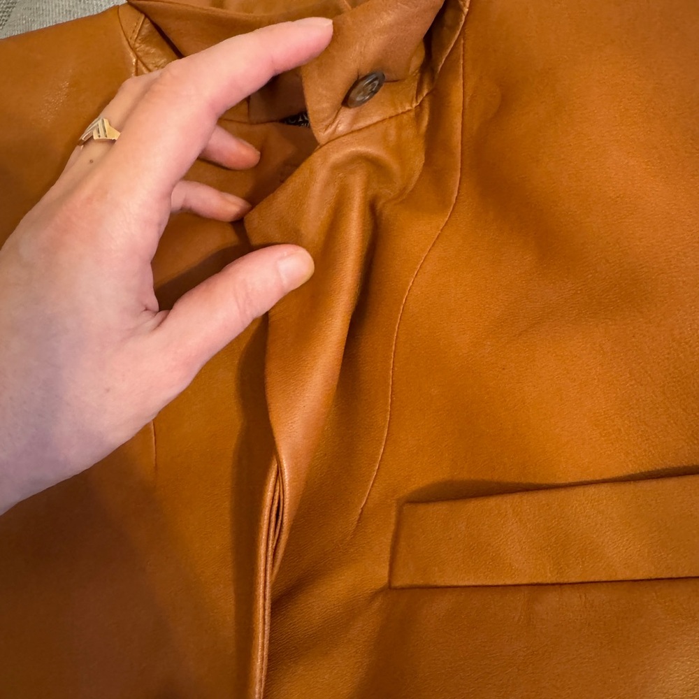 Ralph Lauren Women's Tan Leather Blazer - Picture 8 of 13